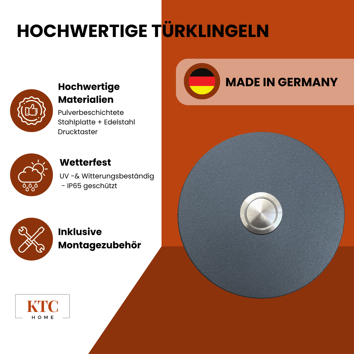 Klingelplatte | pulverbeschichtet | rund