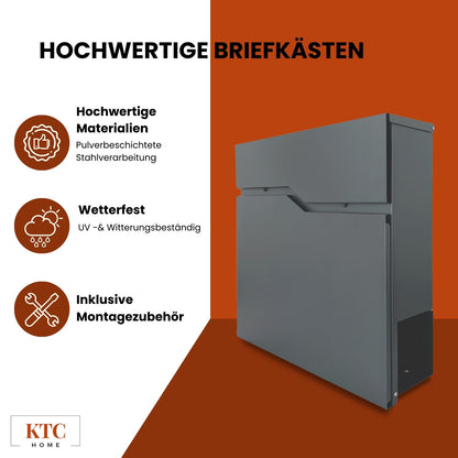 Briefkasten Postlux 4.0 | mit Zeitungsfach und Namensschild