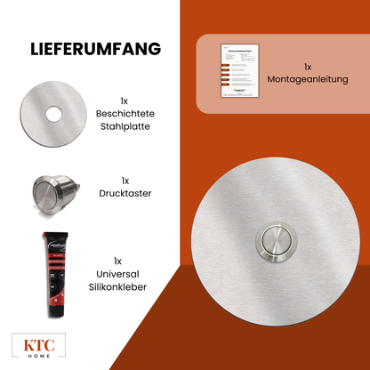 Klingelplatte | Edelstahl gebürstet | rund