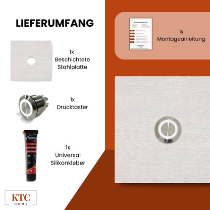 Klingelschild | Edelstahl gebürstet | quadratisch